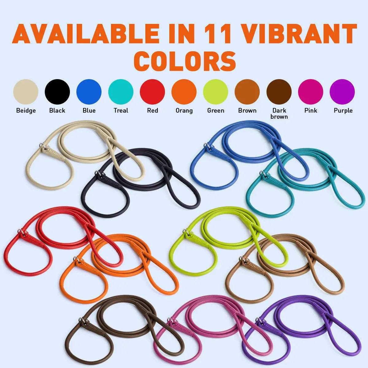 Leather Round Slip Lead B681983