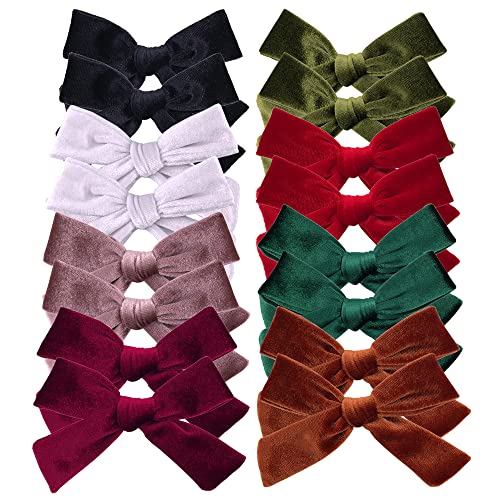 24 Pieces Velvet Bow Hair Clips C558