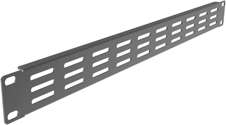 10 Pack 1U Horizontal Rack Mount Cable Management Panel with Cable Entry Brush for 19-Inch Rack Black G55215