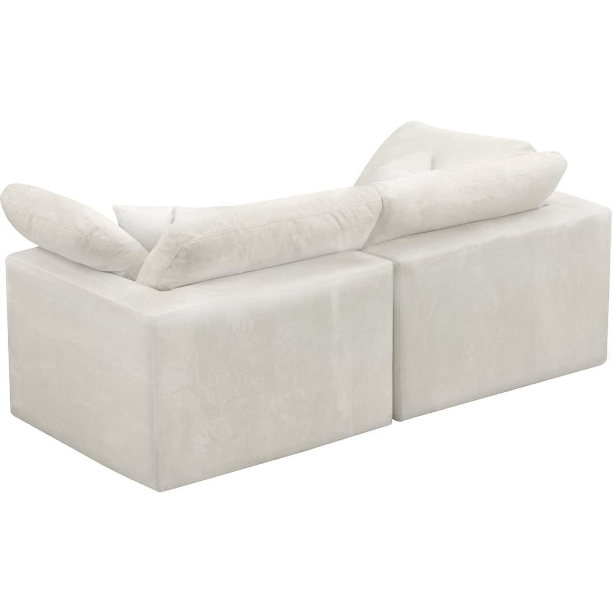 Cream Velvet Modular 2 Piece Loveseat I72949