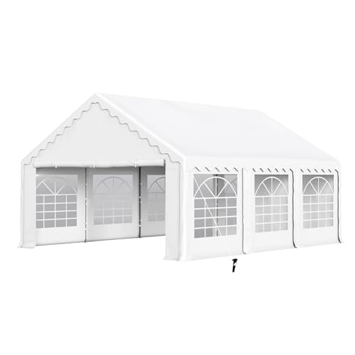 20'x16' Heavy Duty Canopy with Removable Sidewalls & 3 Storage Bags, White T354