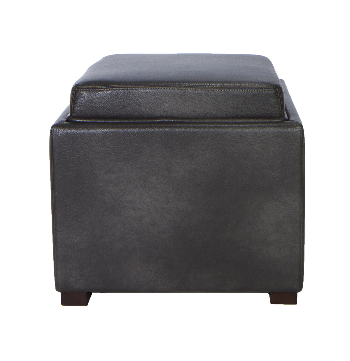 Grey Bonded Leather Storage Cube Ottoman S212422