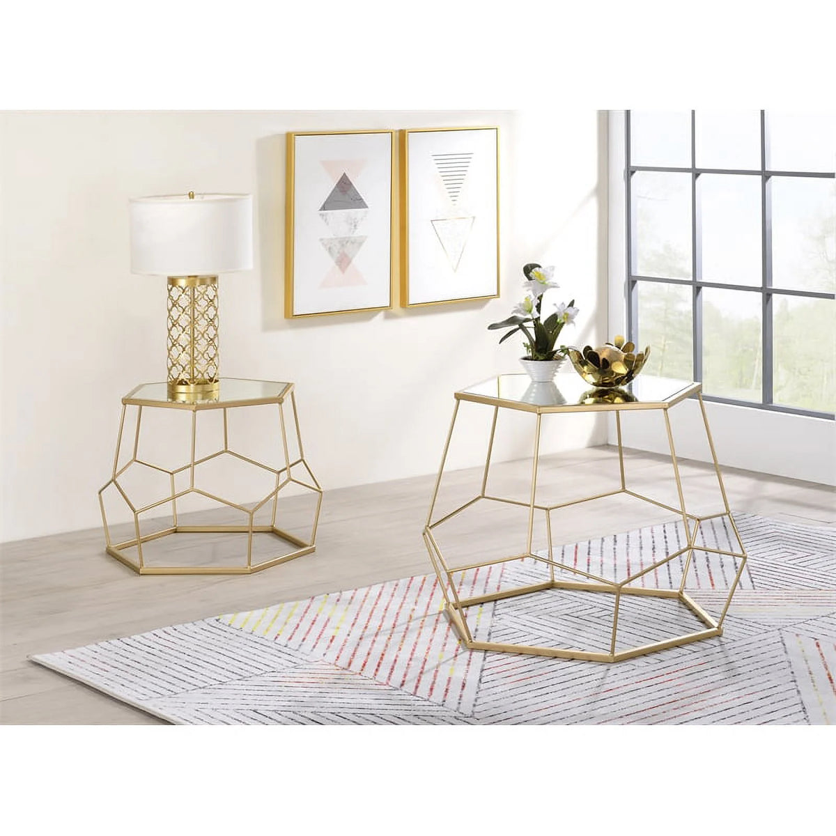 2-Piece Metal Nesting Accent Table Set X1798