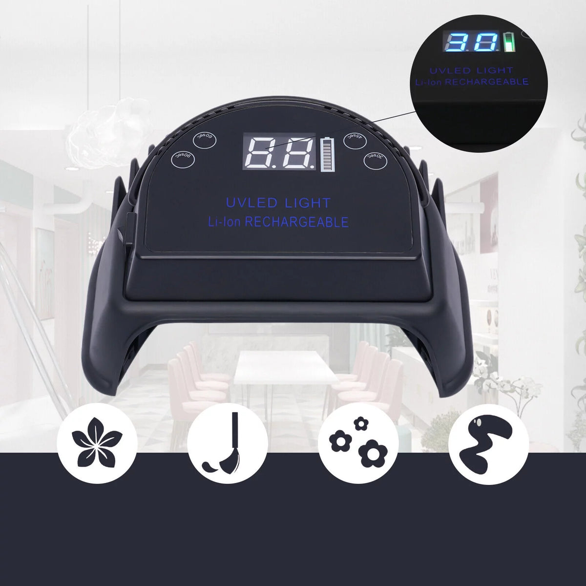 Cordless 64W Rechargeable LED Nail Lamp B75270