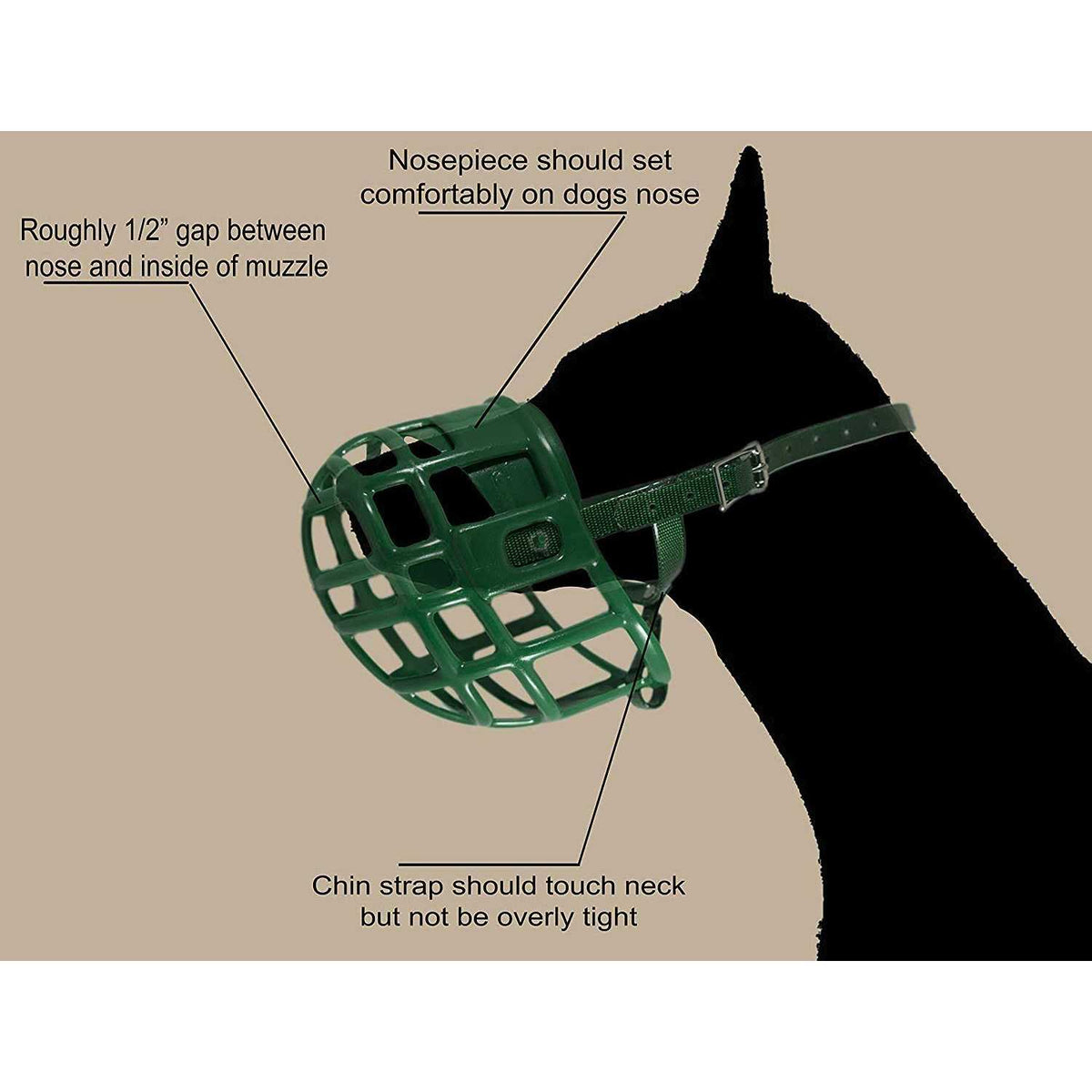 Plastic Dog Muzzle with Adjustable Headstall V9982