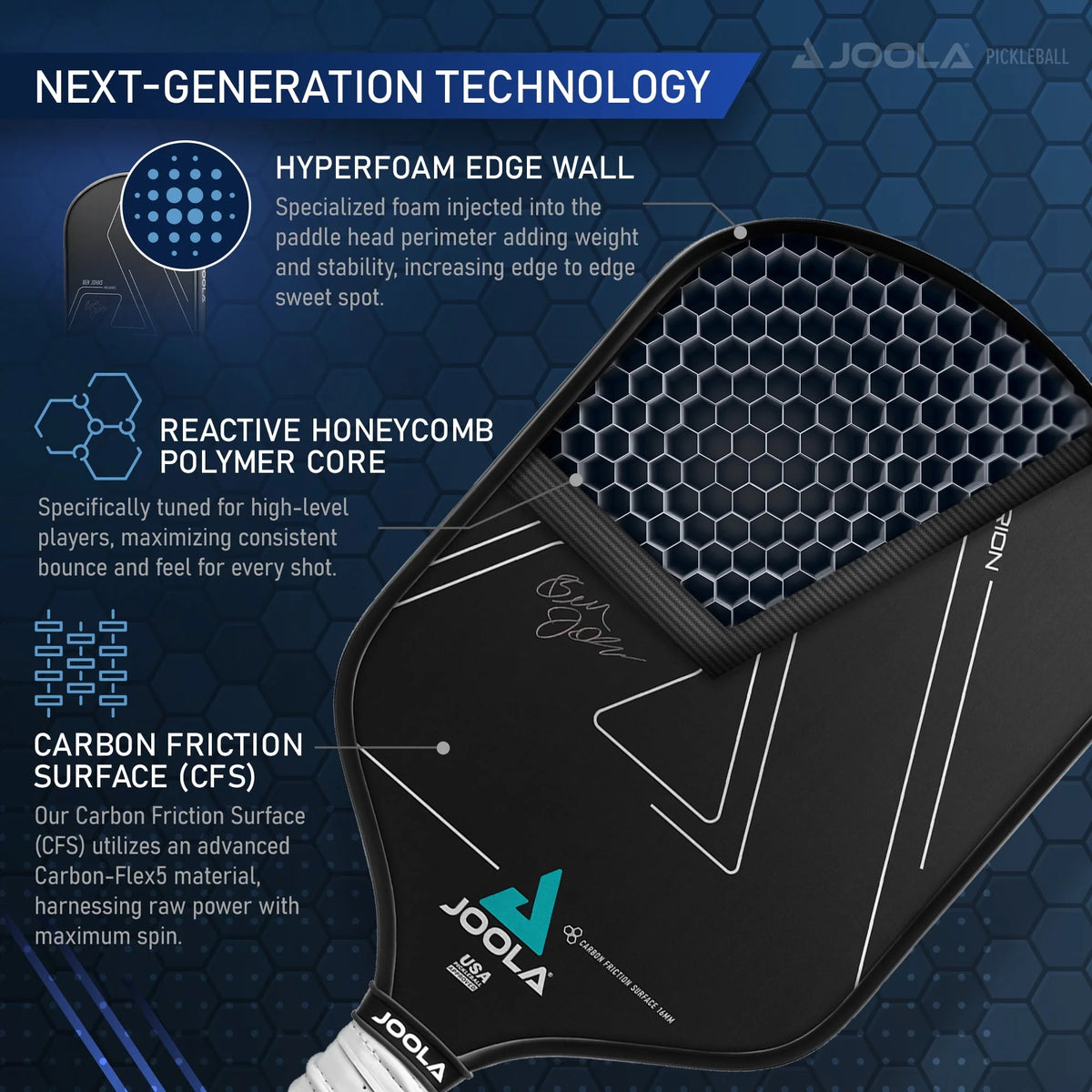 Black Carbon Surface Pickleball Paddle H10610