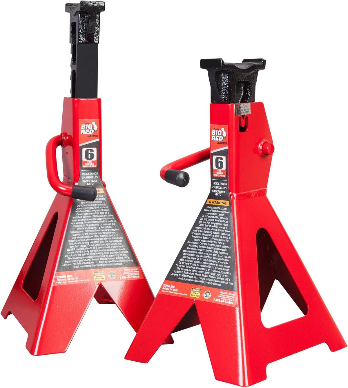 Steel Jack Stands 6 Ton Capacity Red 1 Pair P72116