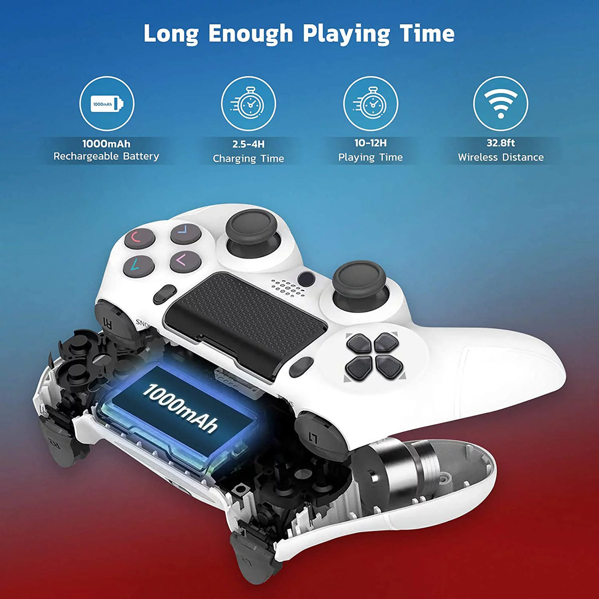 Wireless GamePad with Built-In Speaker Gyro BlueTooth (White) D57152