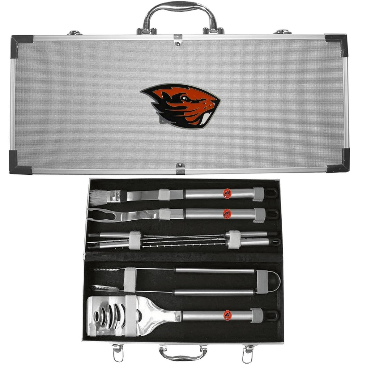 8 PC Stainless Steel BBQ Set with Metal Case O662515