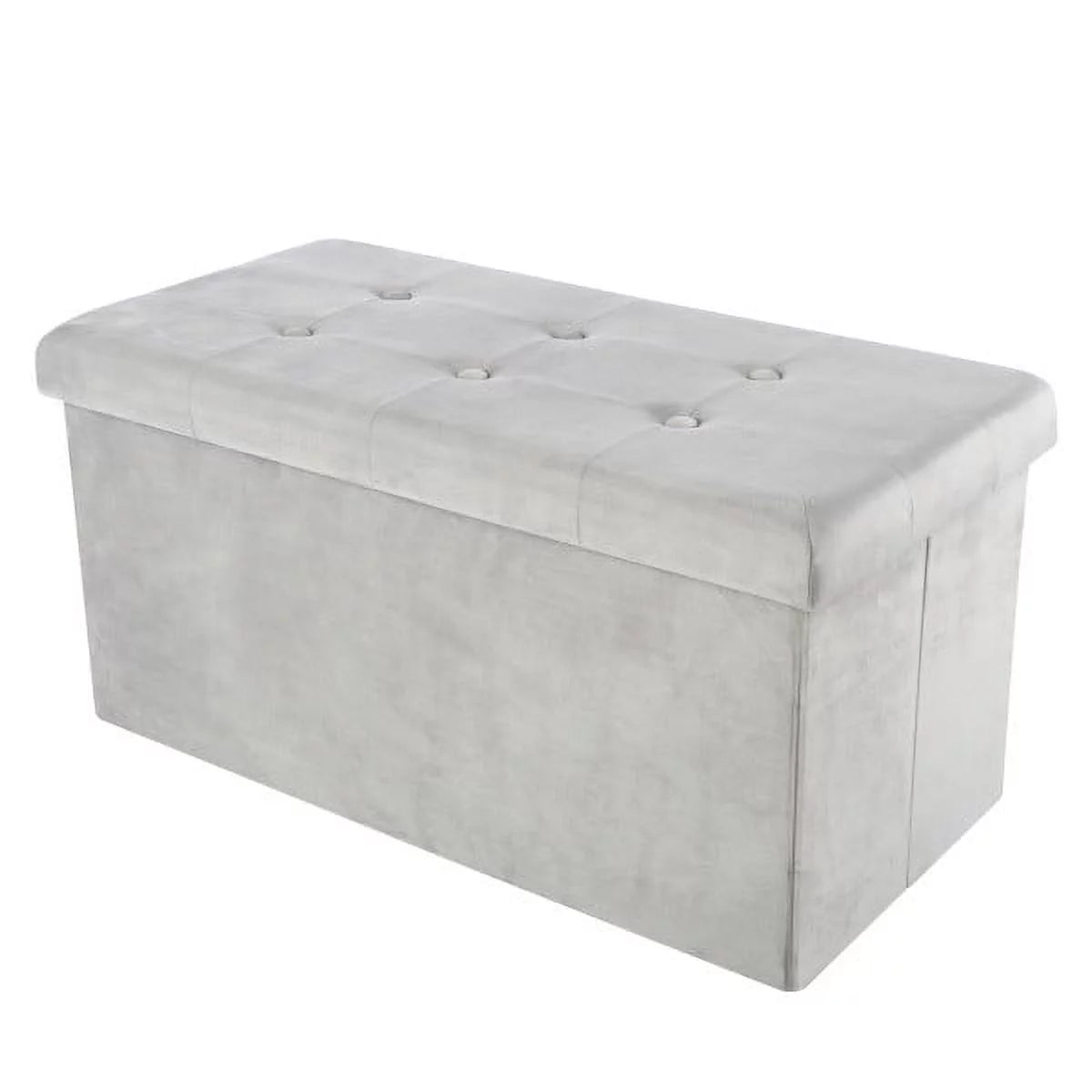 Gray Velvet Tufted Storage Ottoman O23601