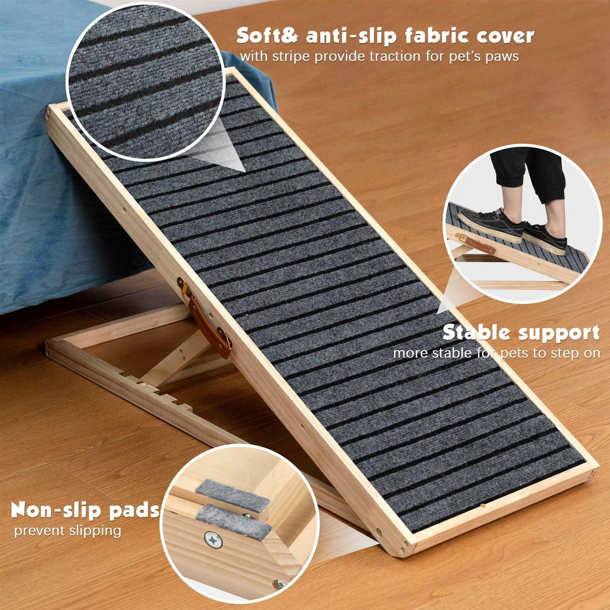 Folding Dog Ramp 4-Level Height Adjustable Non-slip G468321