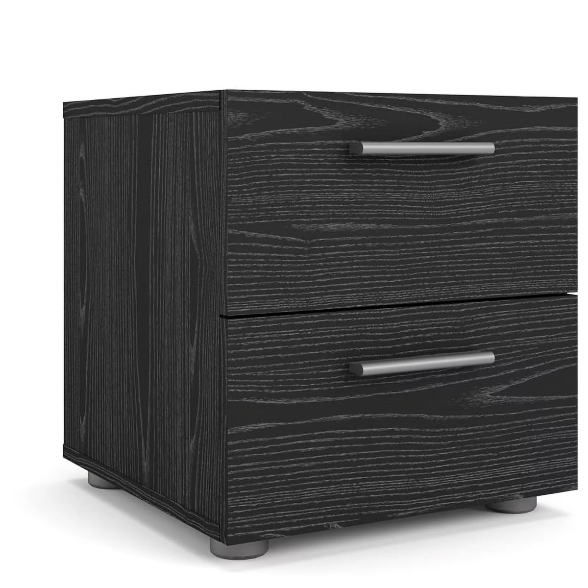 4 Piece Black Woodgrain Dresser 2 Nightstands and Chest X44231