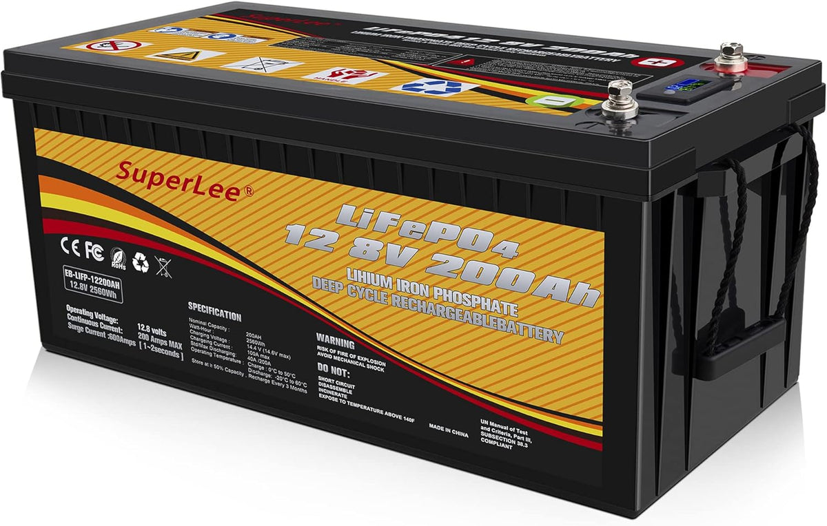 LiFePO4 12V 200AH 4000+ Deep Cycle Lithium Iron Phosphate Battery with BMS J327203