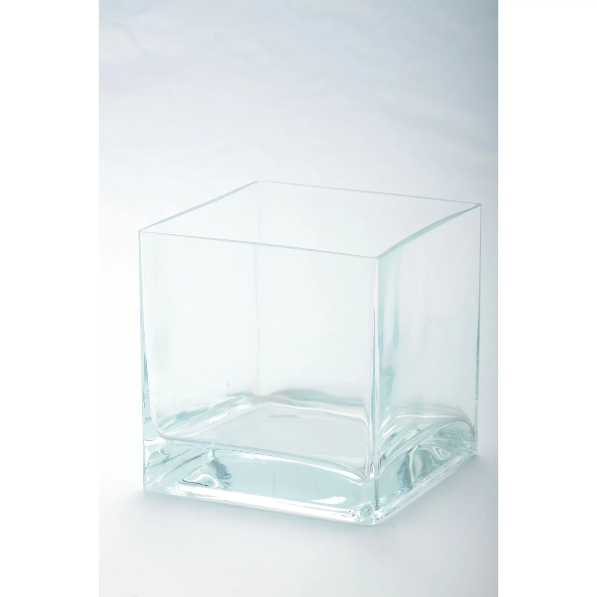 6" Clear Square Glass Pillar Candle Holder T9756