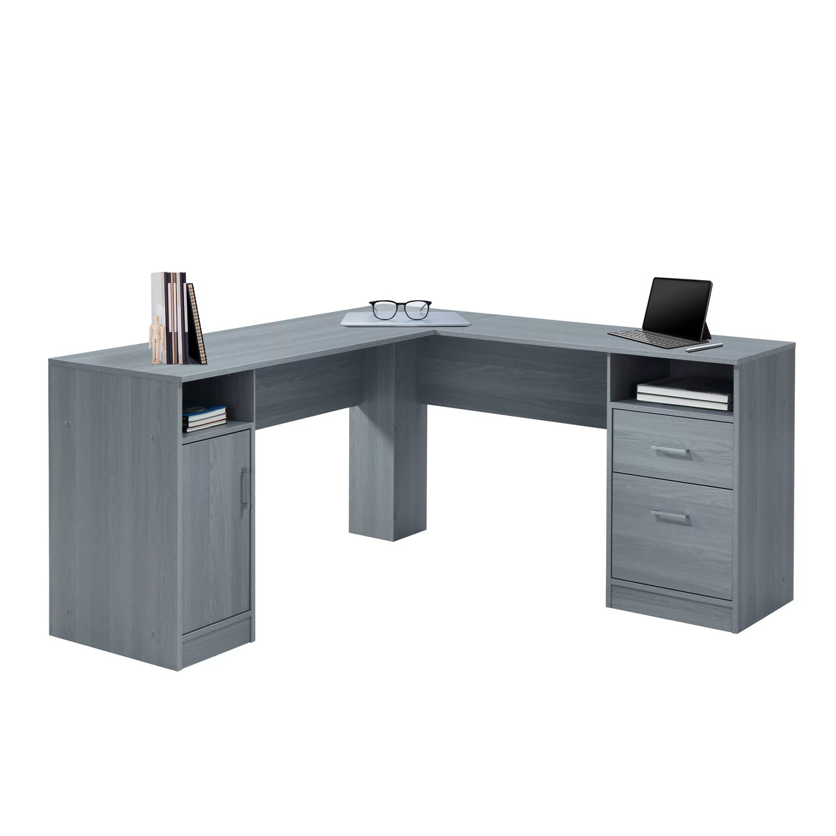 L-Shape Desk with Storage F5845