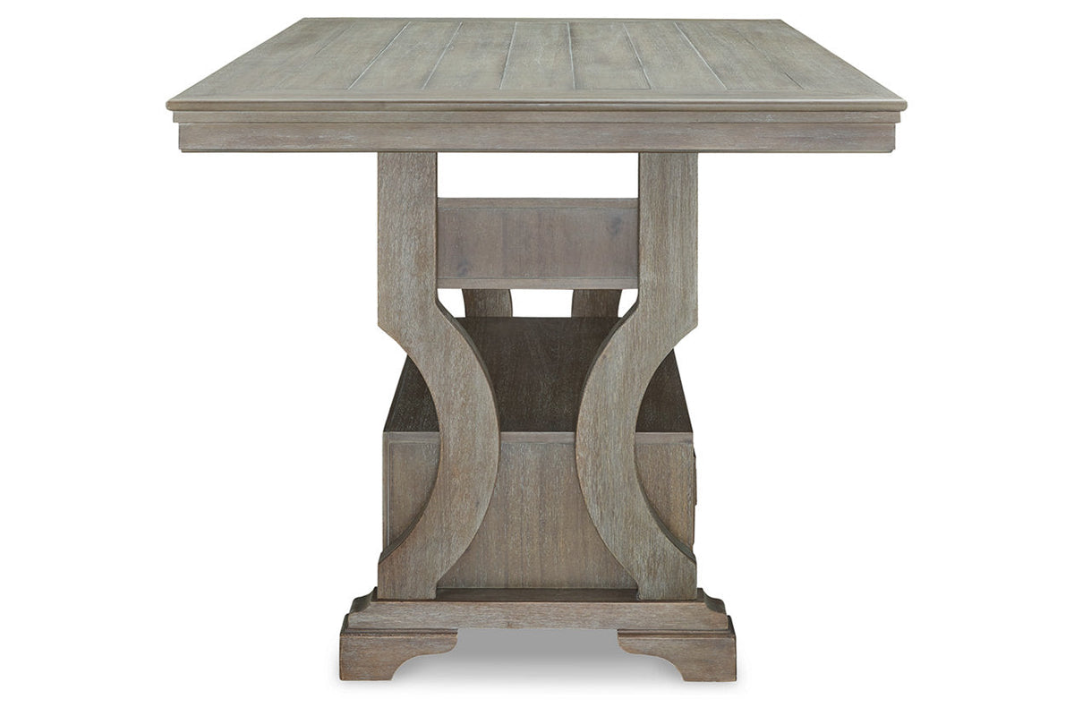 Rectangular Wood Dining Table in Light Gray Y80592