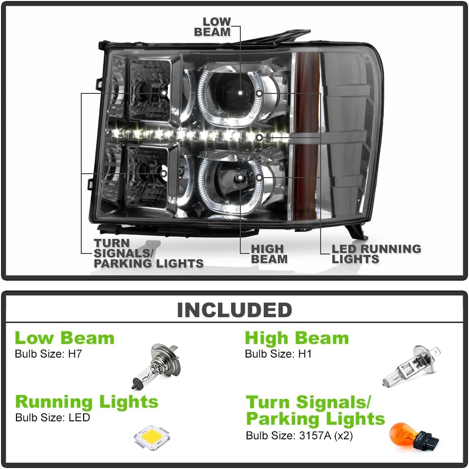 SMD LED Halo Projector Headlights A249