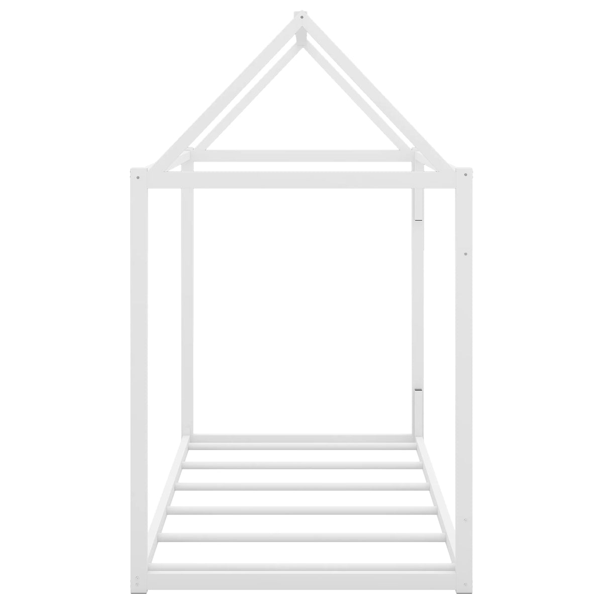 White Metal Twin Size Canopy Bed U85652