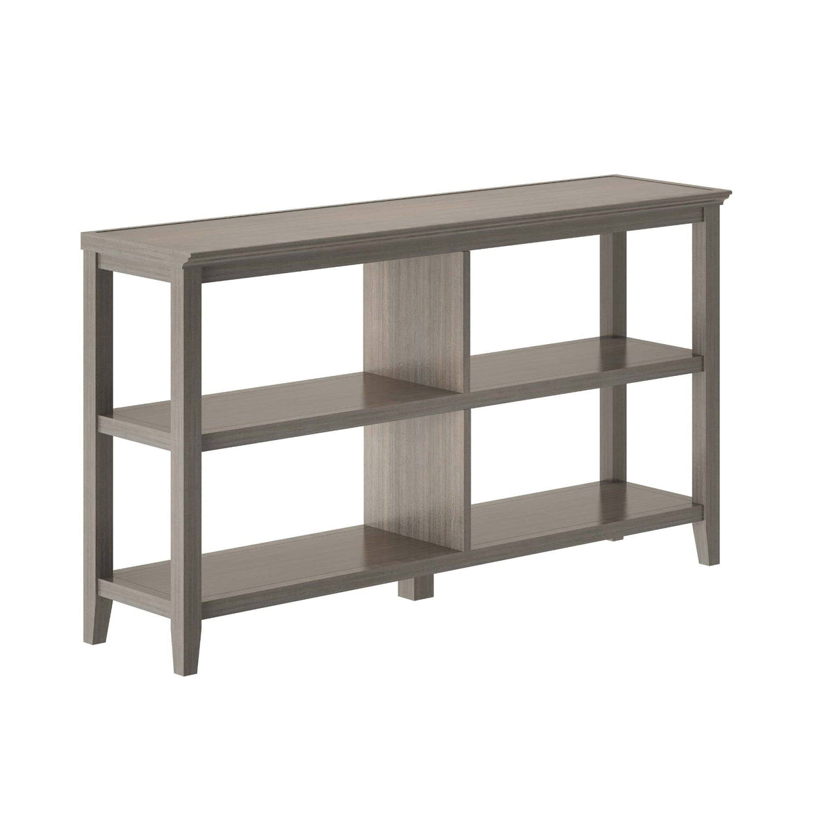 Washed Gray Solid 2-Tier Low Horizontal Bookcase T511