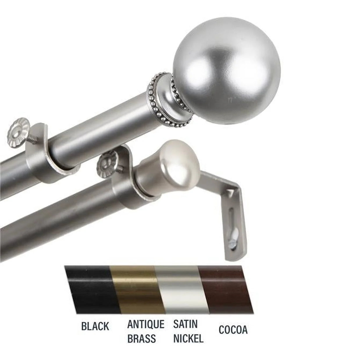 Double Curtain Rod 28-48 in. Satin Nickel J619