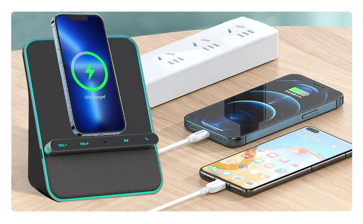 Wireless Charging Bluetooth Speaker with Handsfree Call T1256