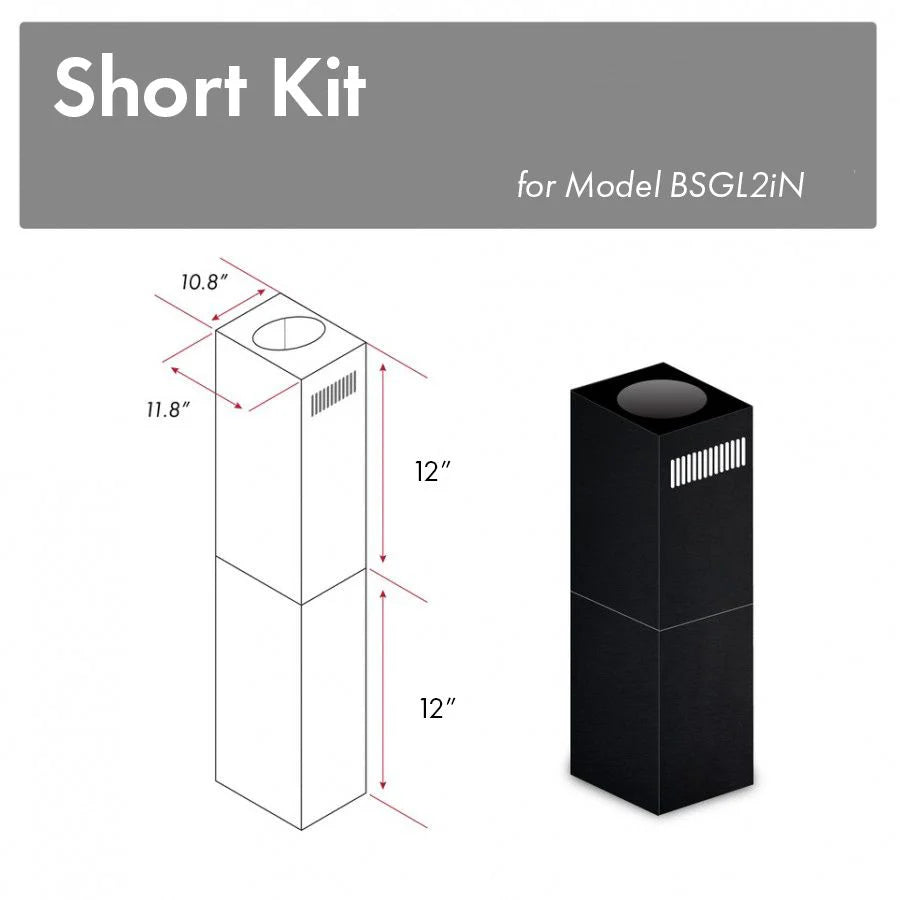 Black Stainless Short Chimney Pieces L567139