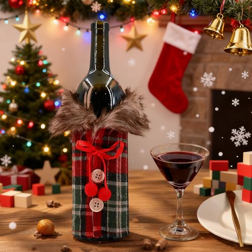 4 Pieces Christmas Wine Bottle Cover Set G452