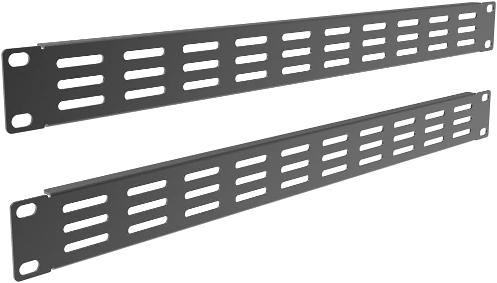 10 Pack 1U Horizontal Rack Mount Cable Management Panel with Cable Entry Brush for 19-Inch Rack Black G55215