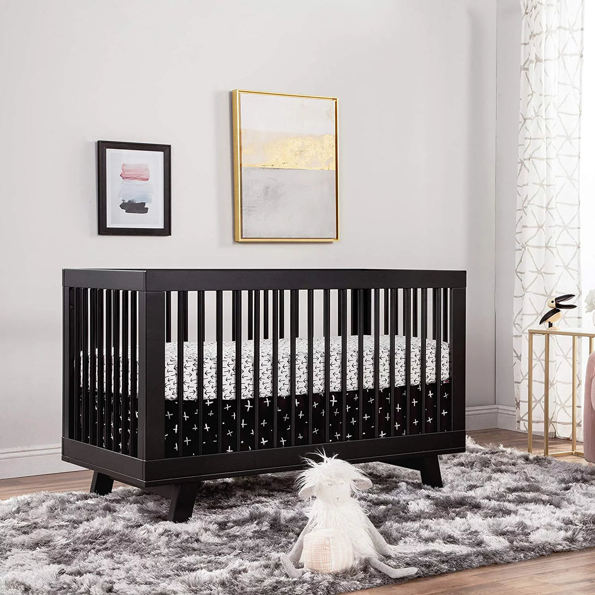 Black 3-in-1 Convertible Crib with Toddler Bed Conversion Kit G360416