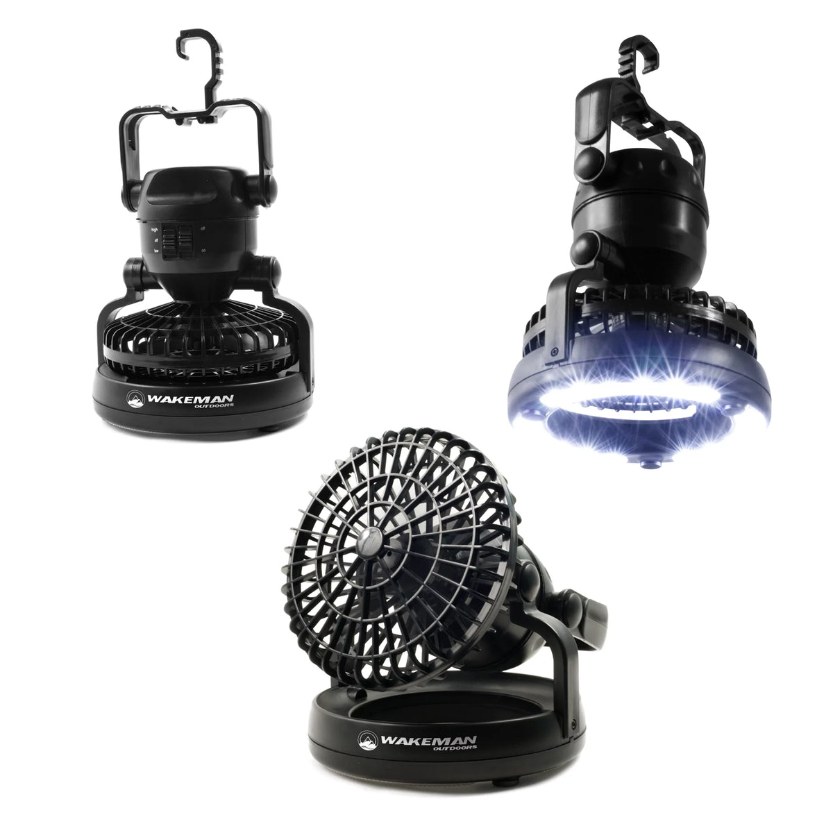 Weather-Resistant Camping Lantern with Ceiling Fan and 18 LED Bulbs M818980