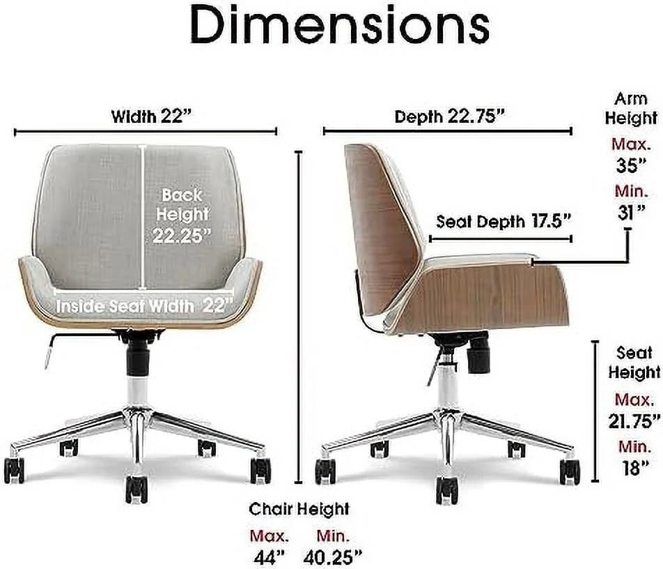 Gray Bentwood Home Office Desk Chairs Q856