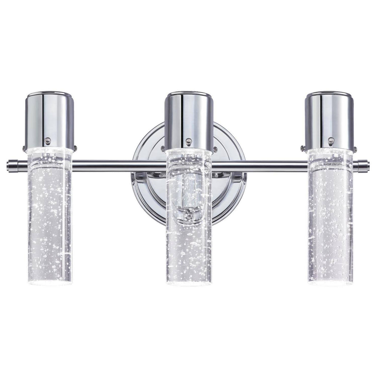3 Light LED Wall with Chrome Finish and Bubble Glass A9386
