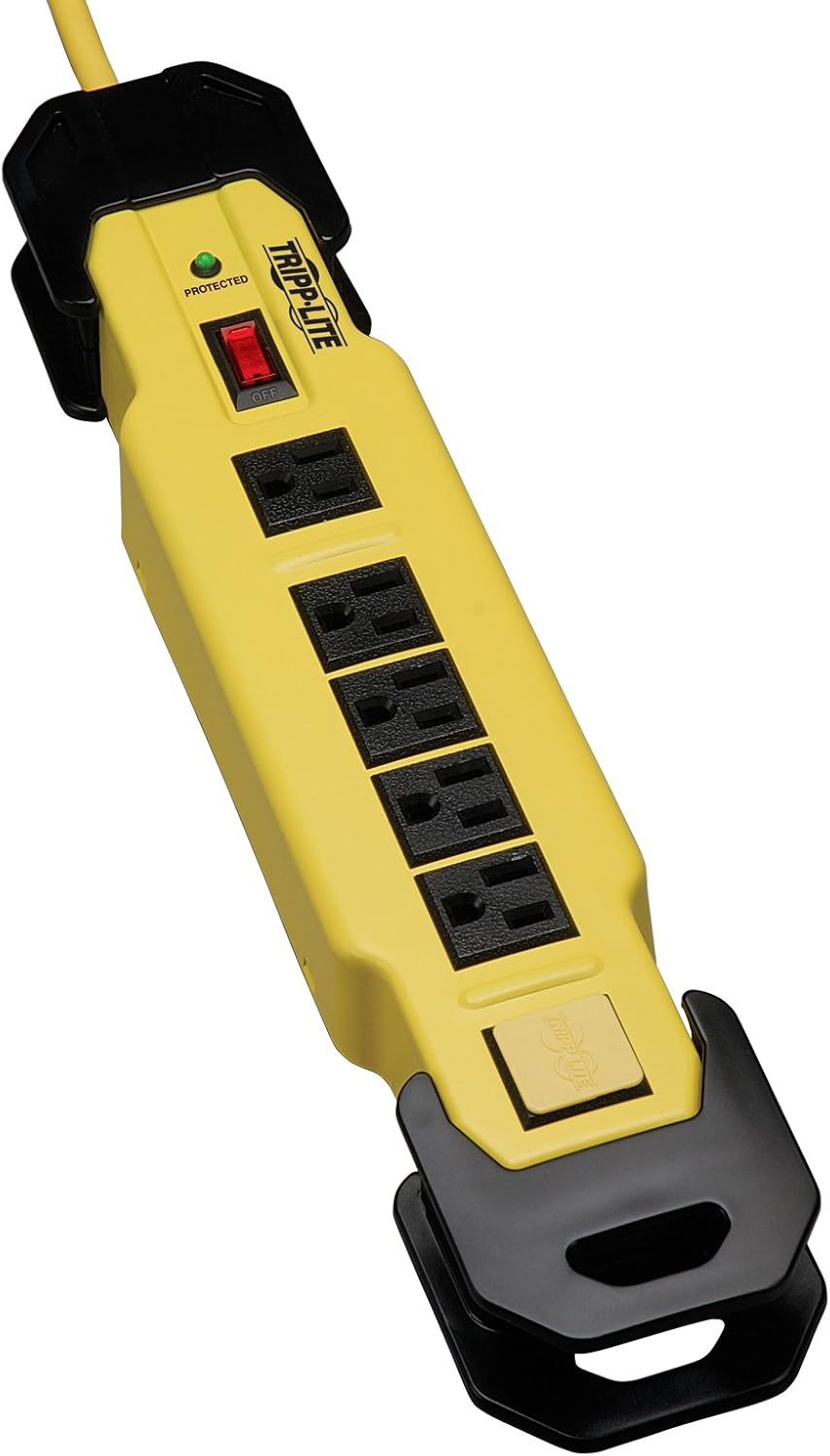 8 Outlet Metal Surge Protector Power Strip, 25ft Cord, Pack of 2 I3357