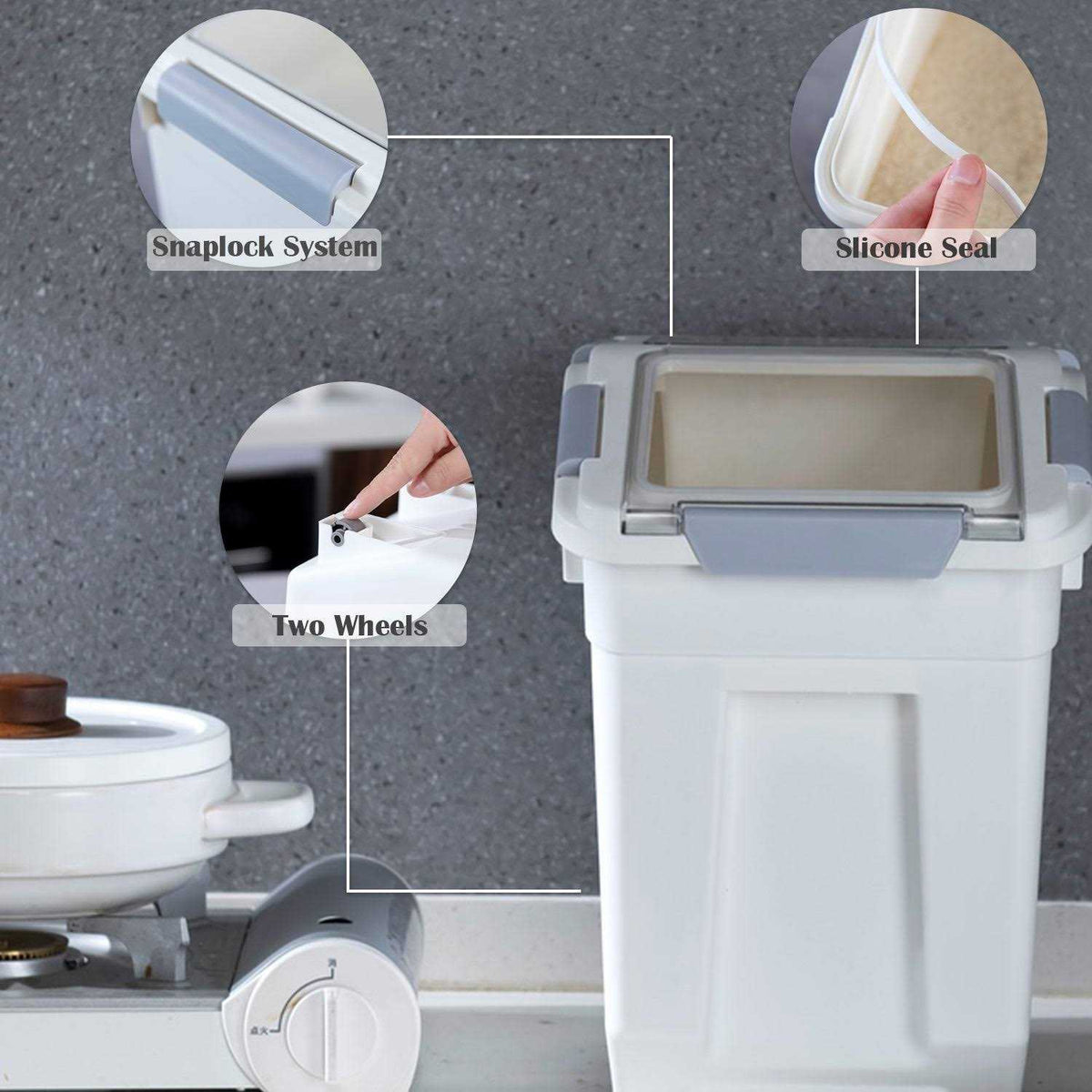 Pet Food Storage Container with Measuring Cup P840