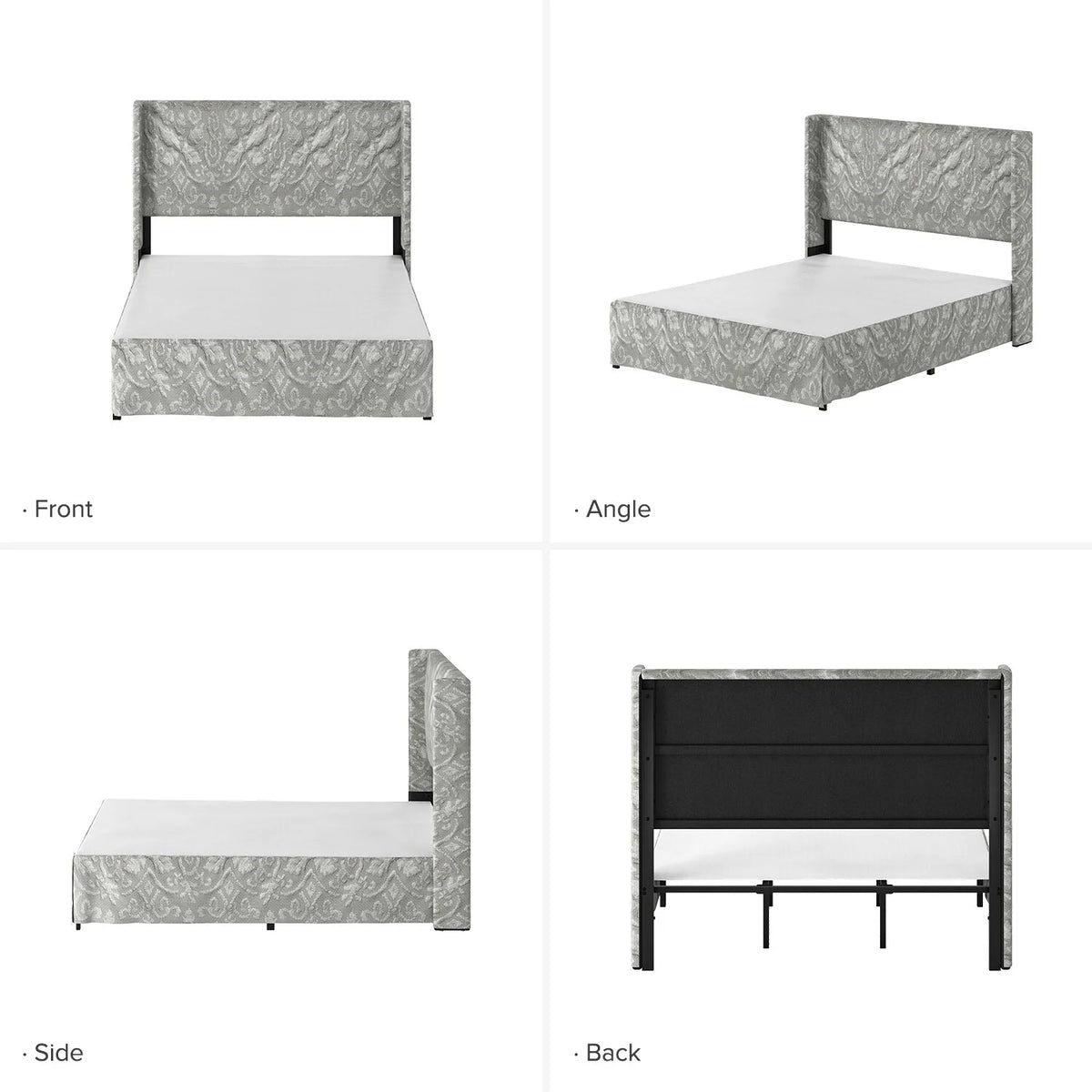 King Upholstered Bed with Washable Slipcover W7455