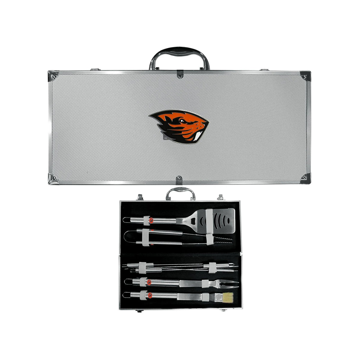 8 PC Stainless Steel BBQ Set with Metal Case O662515