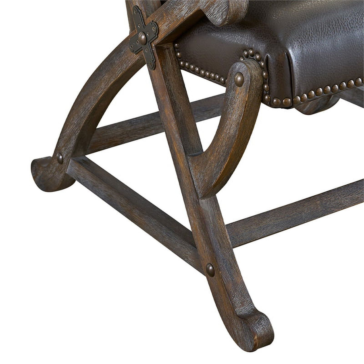 Gray Leather Chair & Ottoman Set P947790