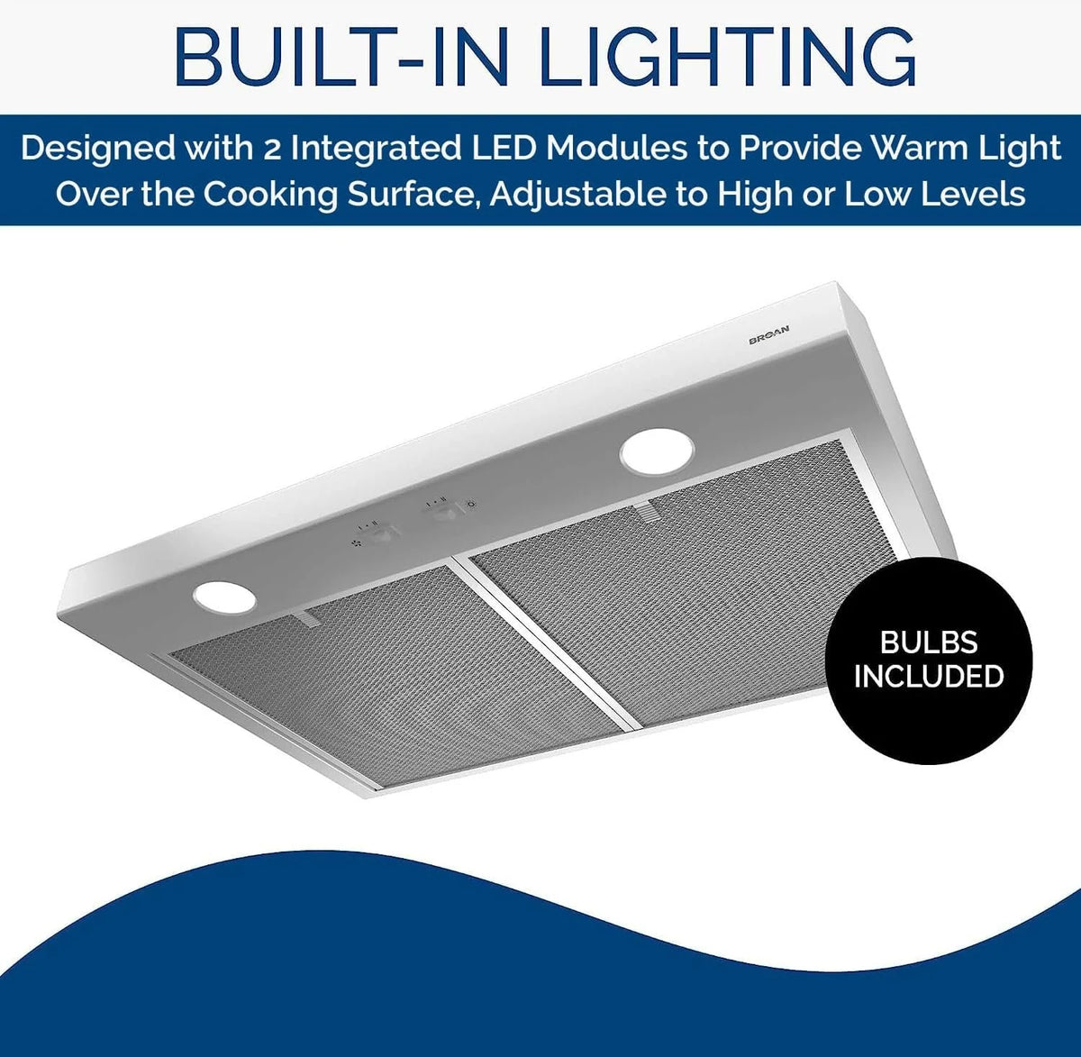 White 30-inch Under-Cabinet 4-Way Convertible Range Hood with 2-Speed Exhaust Fan and Light, 300 Max Blower CFM Q5610
