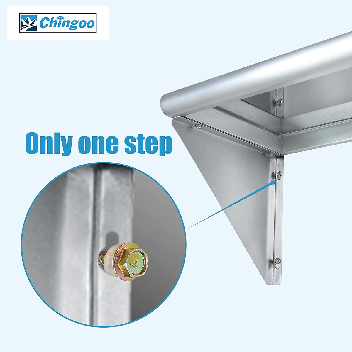 Stainless Steel Wall Mount Shelves, Set of 2, 48 x 12 Inch C782485