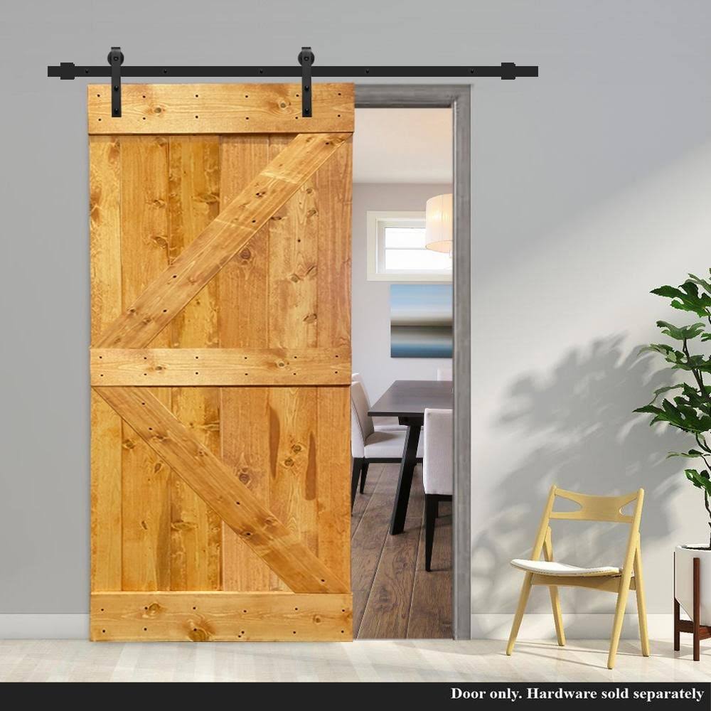 Solid Knotty Pine Wood Interior Sliding Barn Door Slab V69245