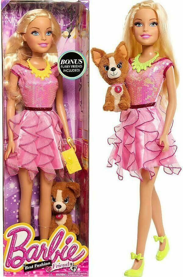 Blond Doll with Plush Puppy Q96544