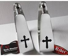 Black Cross Inlay Aluminum Saddle Stirrups W69073
