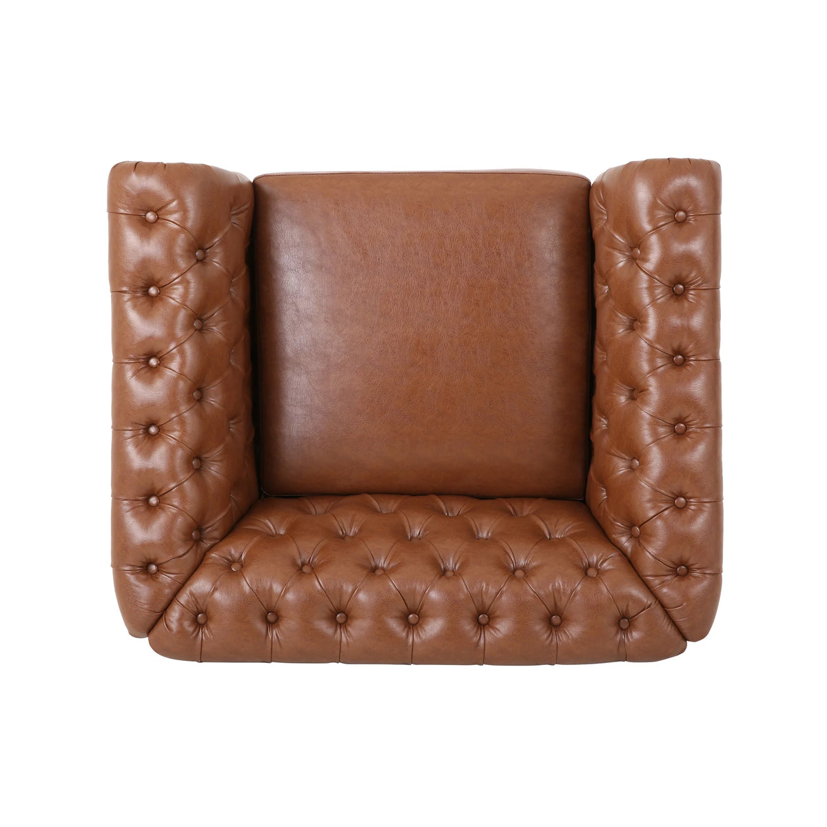 Cognac Brown and Dark Brown Chesterfield Club Chair I180860