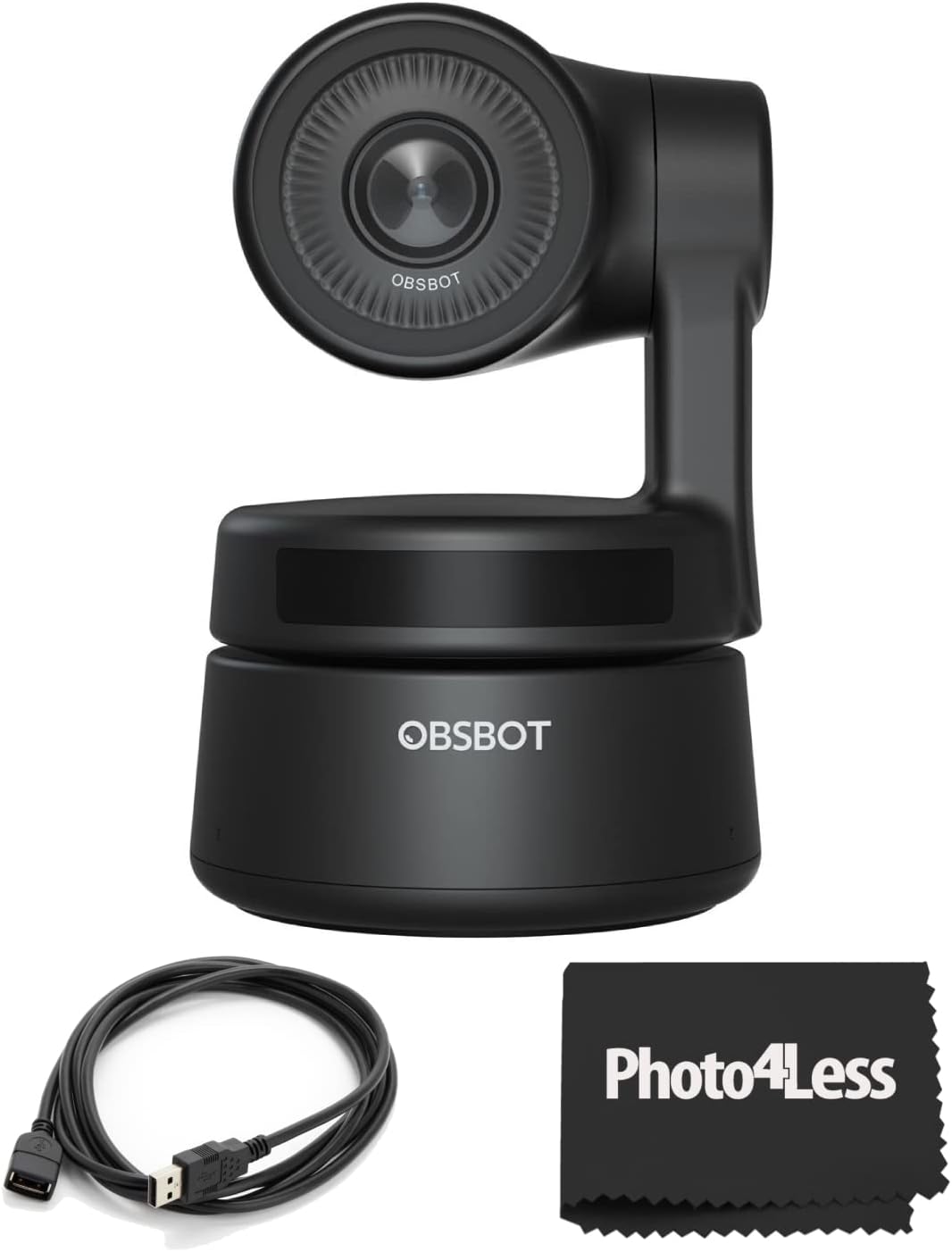 Full HD PTZ Webcam with Dual Microphones and USB Extension Cable Black W44435