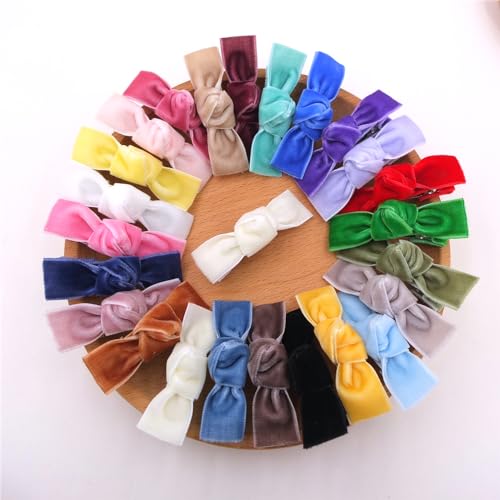 24 Pieces Velvet Bow Hair Clips C558