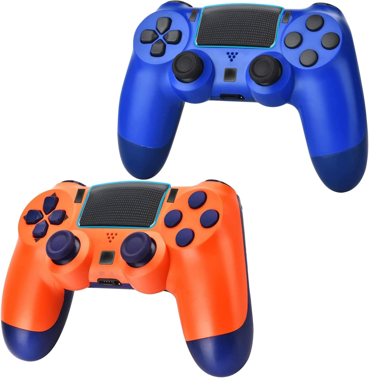 2 Pack Wireless Controller Gamepad with Charging Cable and Two Motors (Titanium Blue and Jet Black) Q378395