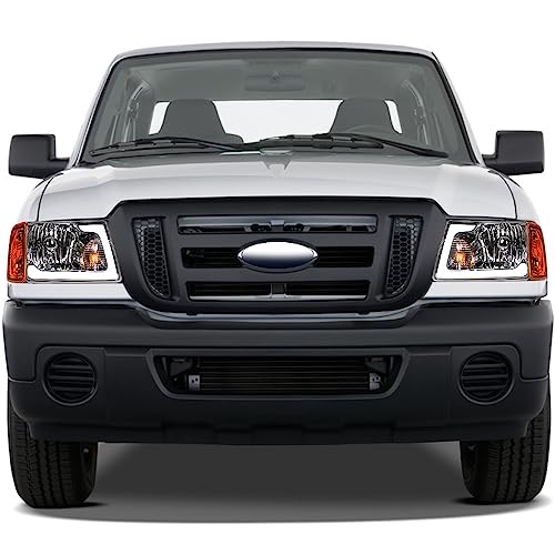 Compatible With 2001-2011 Ford Ranger LED Strip Bar Headlights With Signal Corner Lamps 4-Pieces Q9134
