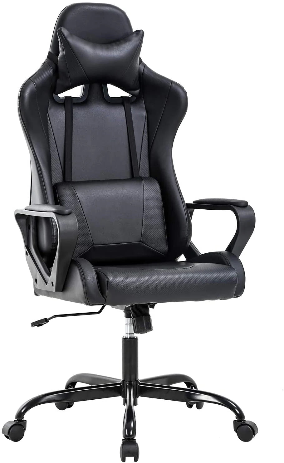 White PU Leather Ergonomic Swivel Office Chair O783364