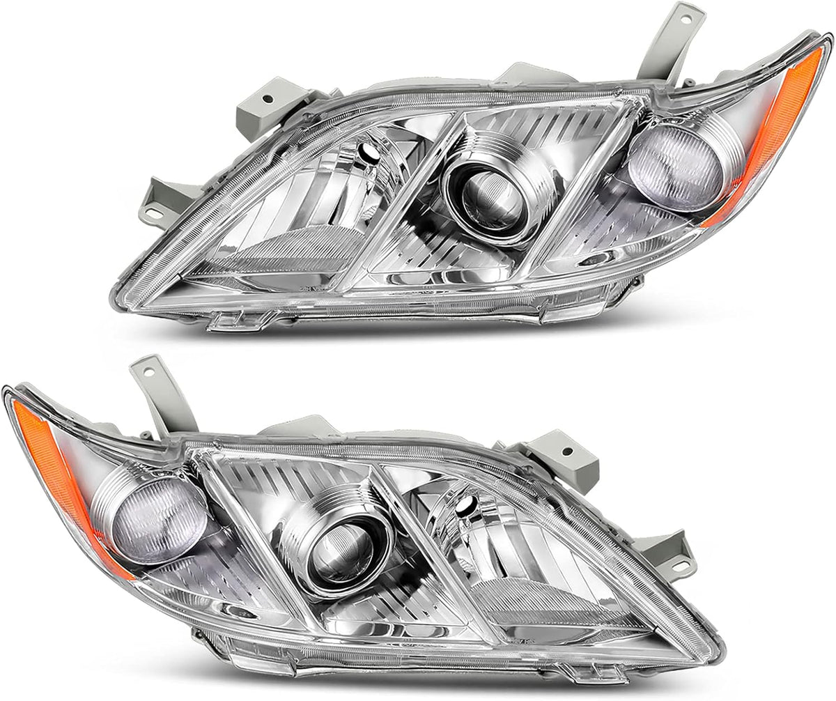 Headlight Assembly Projector Black Housing with Amber Reflector Clear Lens U555