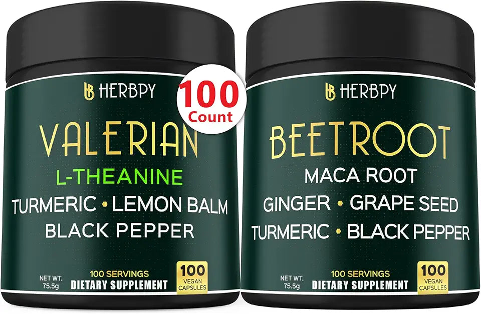 Valerian Root Supplement & Beet Root Capsules N656